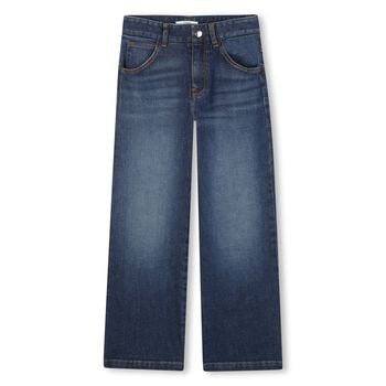 Girls Blue Logo Denim Jeans