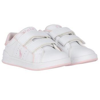 Younger Girls White Logo Trainers