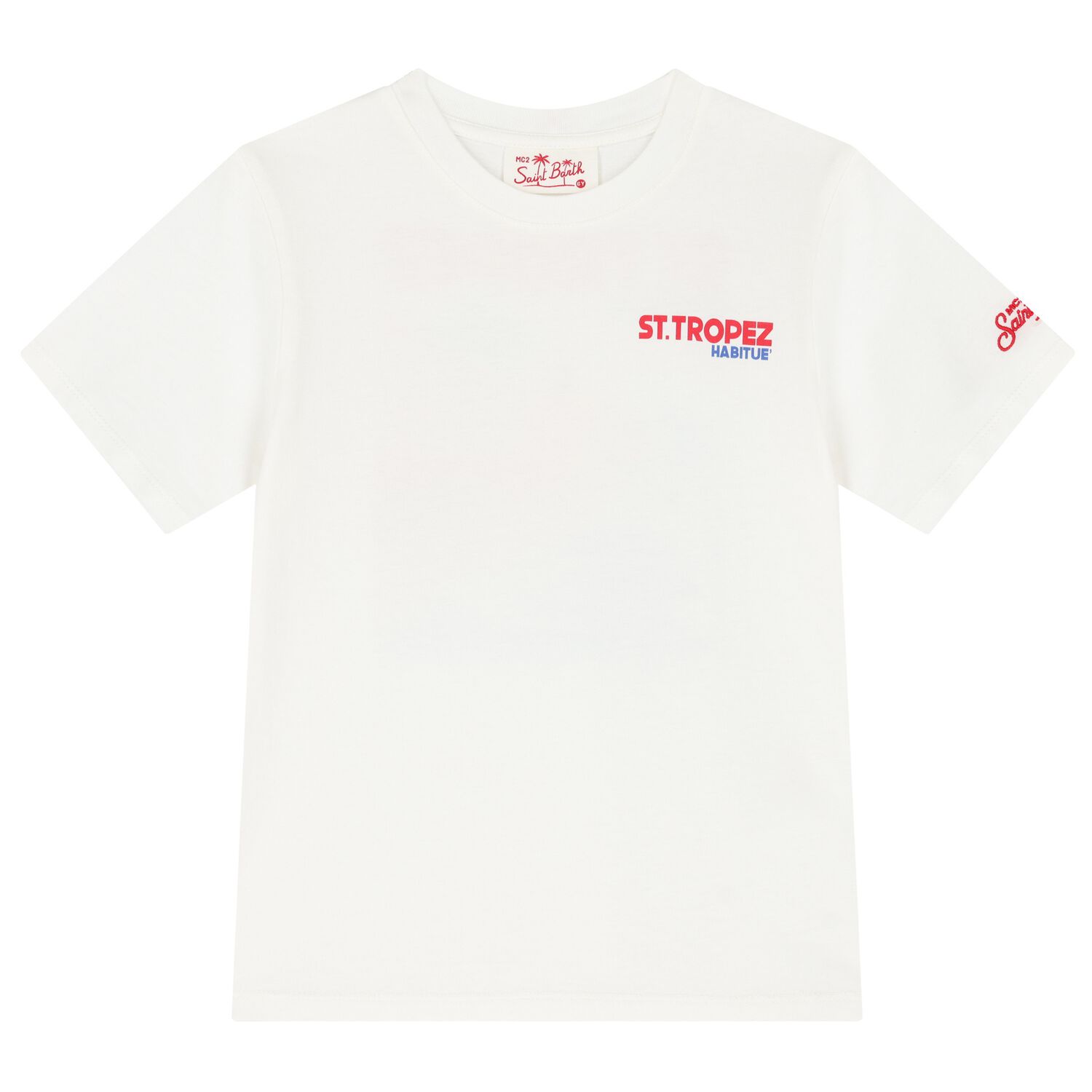 Boys White St Tropez Logo T-Shirt, 1, hi-res image number null