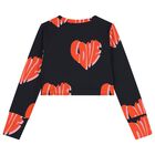 Girls Black Long Sleeve Top, 1, hi-res