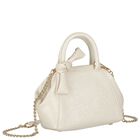 Girls Ivory Faux Leather Handbag ( 21cm ), 2, hi-res