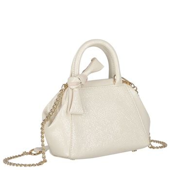Girls Ivory Faux Leather Handbag ( 21cm )