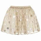 Girls Gold Spotted Tulle Skirt, 1, hi-res