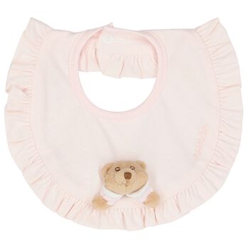 Baby Girls Pink Teddy Bear Bib