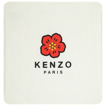 Ivory & Beige Boke Flower Baby Blanket