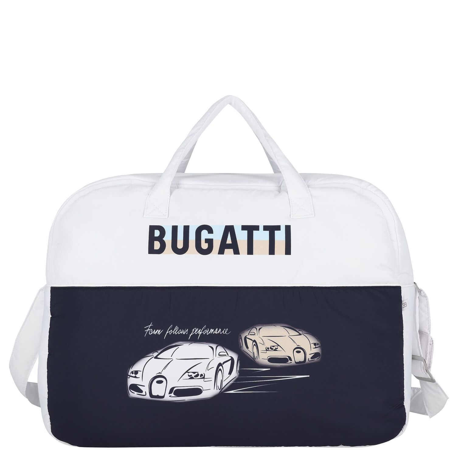 Baby Boys White & Navy Blue Logo Baby Changing Bag, 2, hi-res