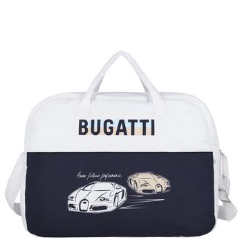 Baby Boys White & Navy Blue Logo Baby Changing Bag