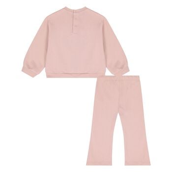 Younger Girls Pink Dog Tracksuit