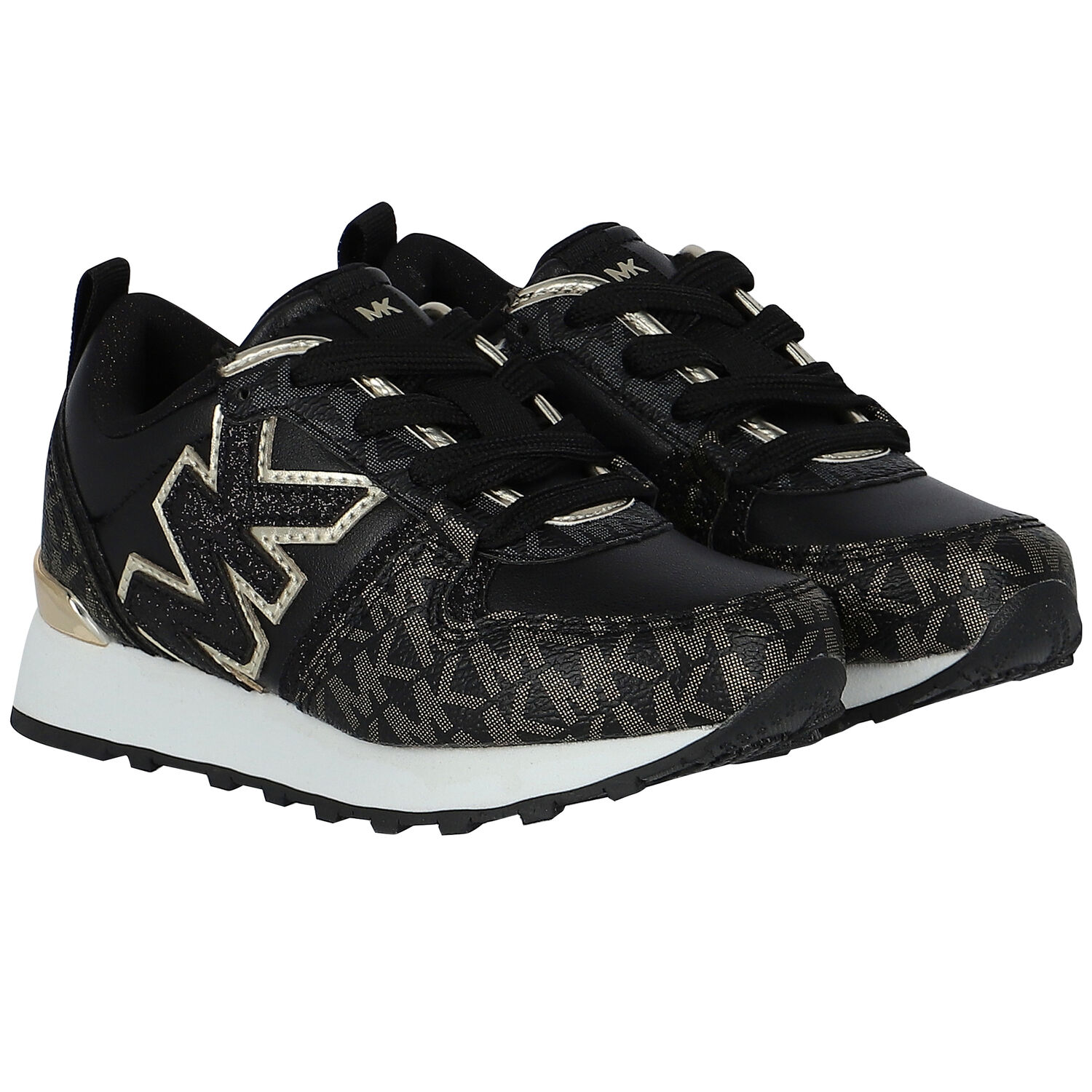 Girls Black Logo Trainers, 1, hi-res image number null