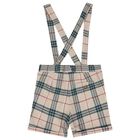 طقم شورت كاروهات للأولاد باللون العاجي و البيج , 1, hi-res