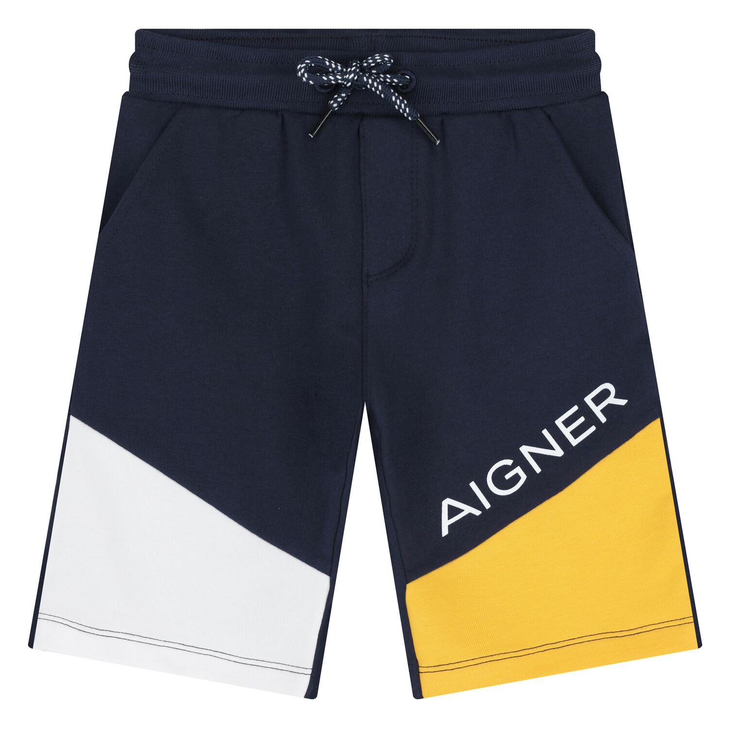 Younger Boys Navy Logo Shorts, 1, hi-res