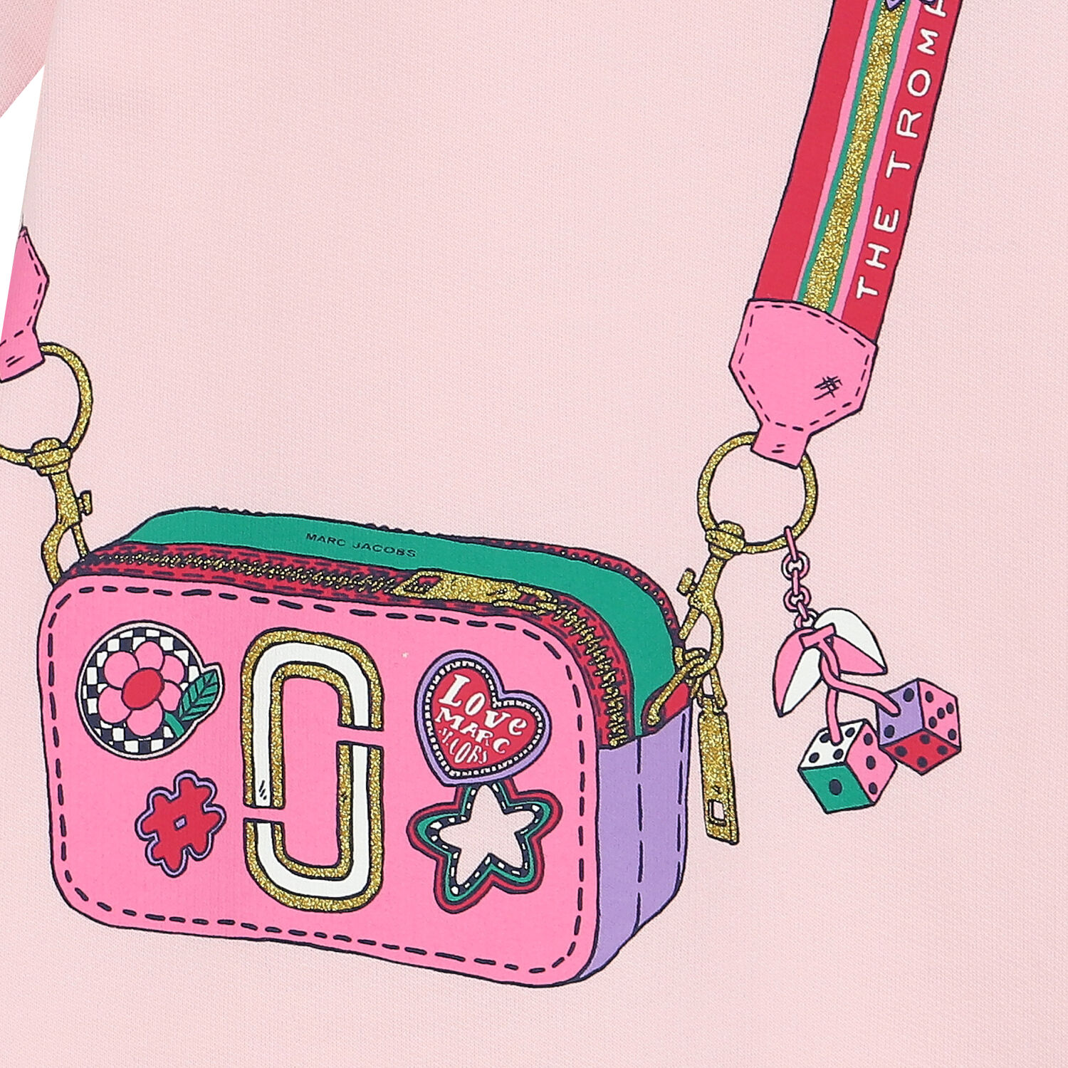 فستان بنات بالشعار باللون الوردى, 1, hi-res