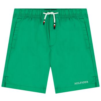 شورت أولاد بالشعار باللون الأخضر