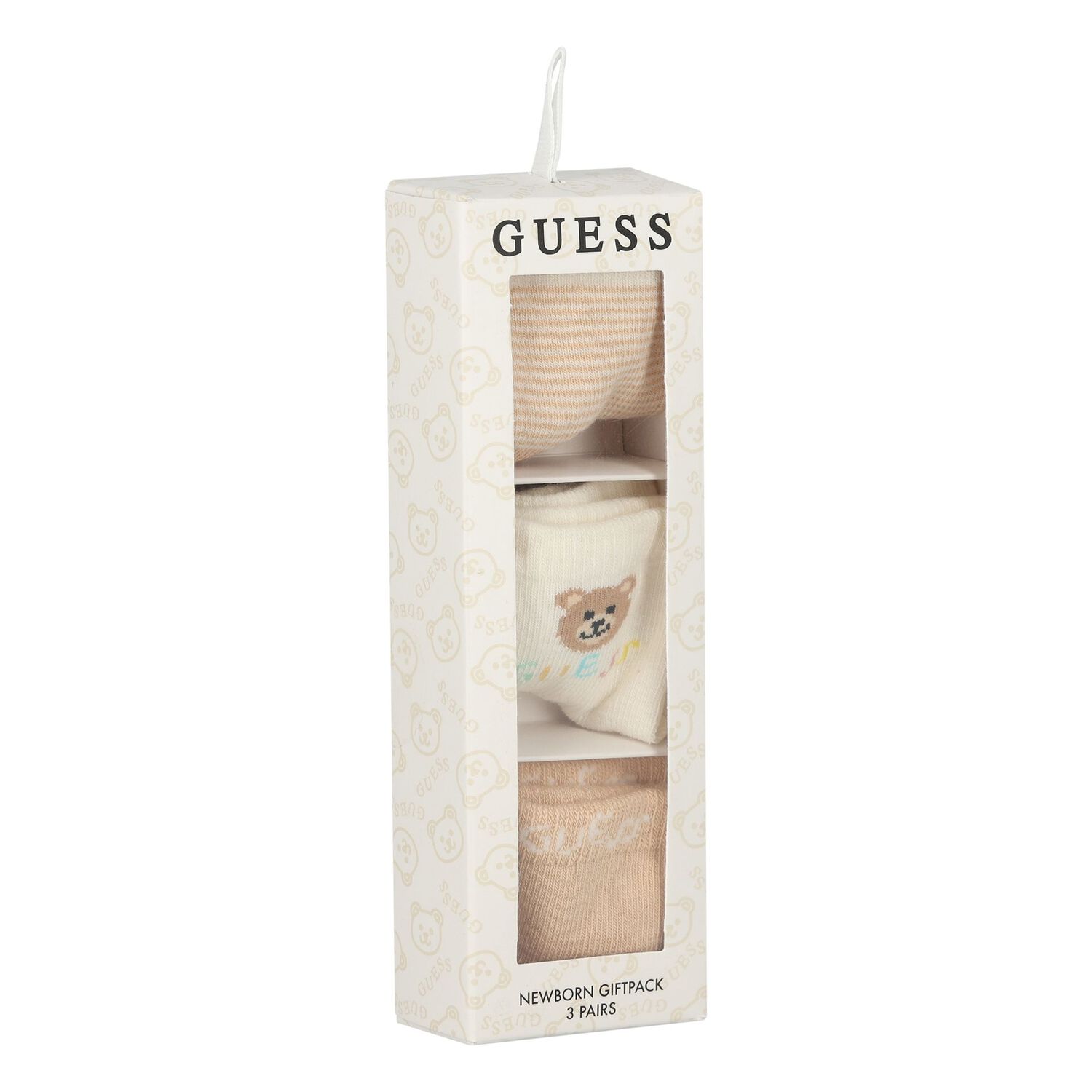 Beige & Ivory Logo Socks ( 3-Pack ), 1, hi-res image number null