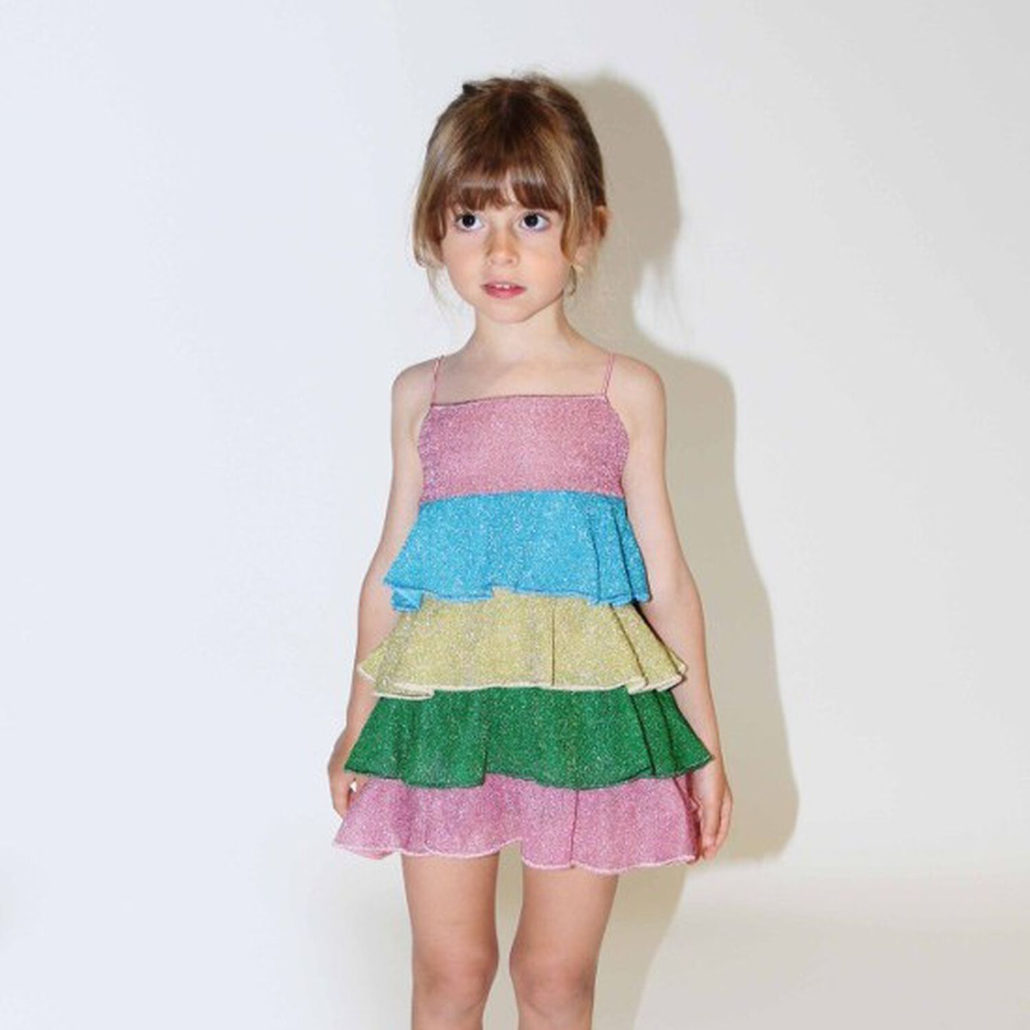 Girls Rainbow Stripe Lumiere Dress, 1, hi-res image number null