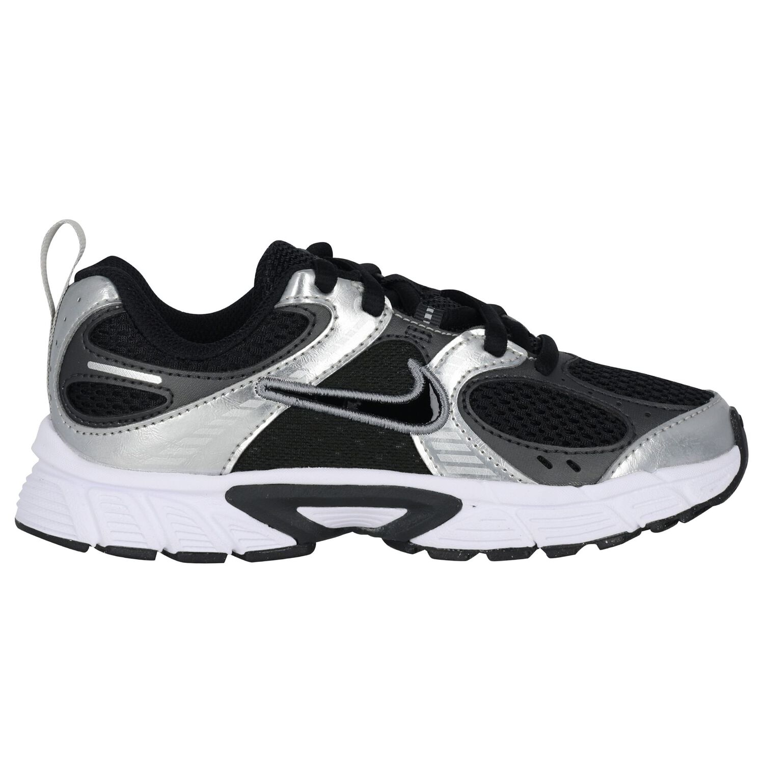 Boys Black & Silver V5 Rnr Lace Trainers, 1, hi-res
