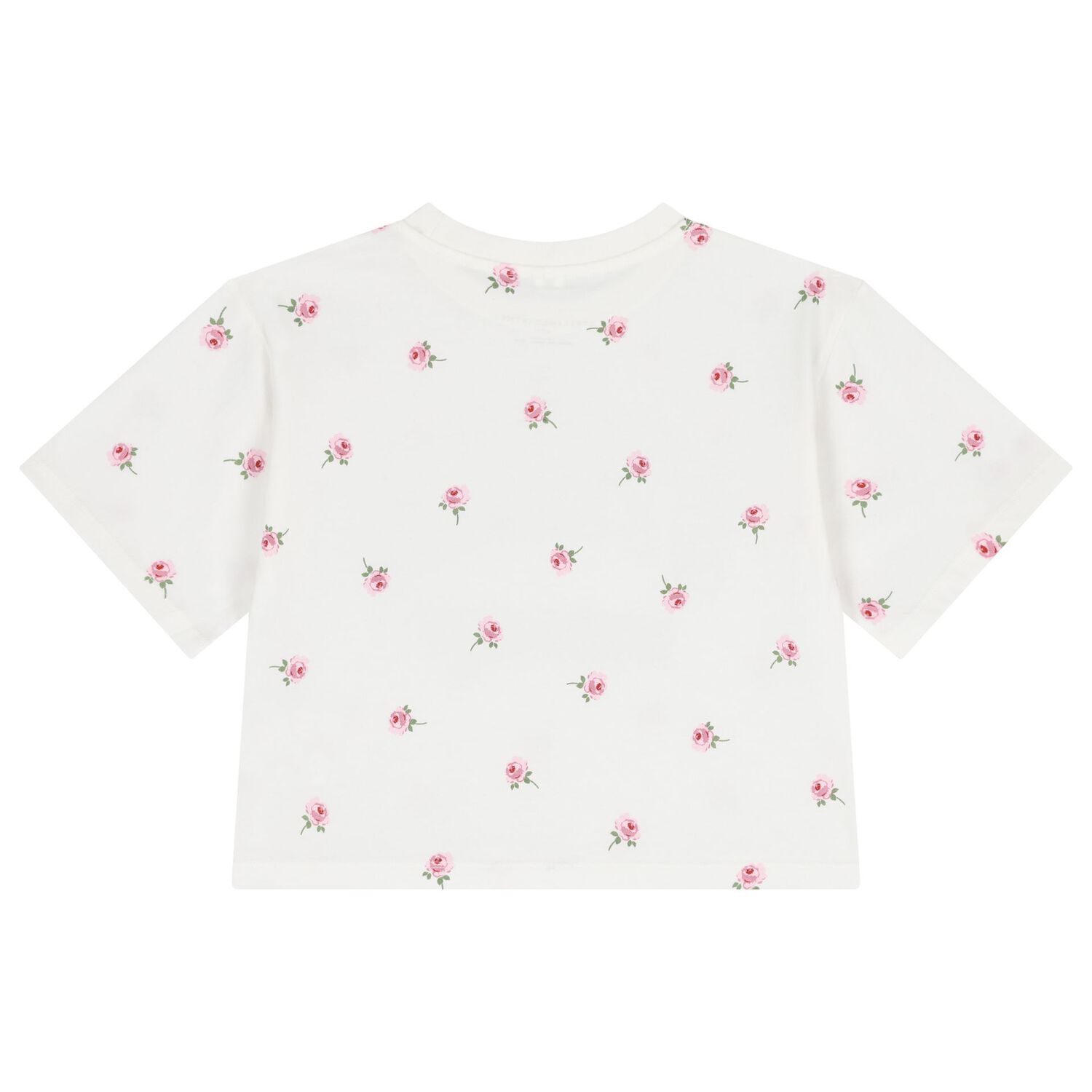 Girls White Floral Logo T-Shirt, 1, hi-res