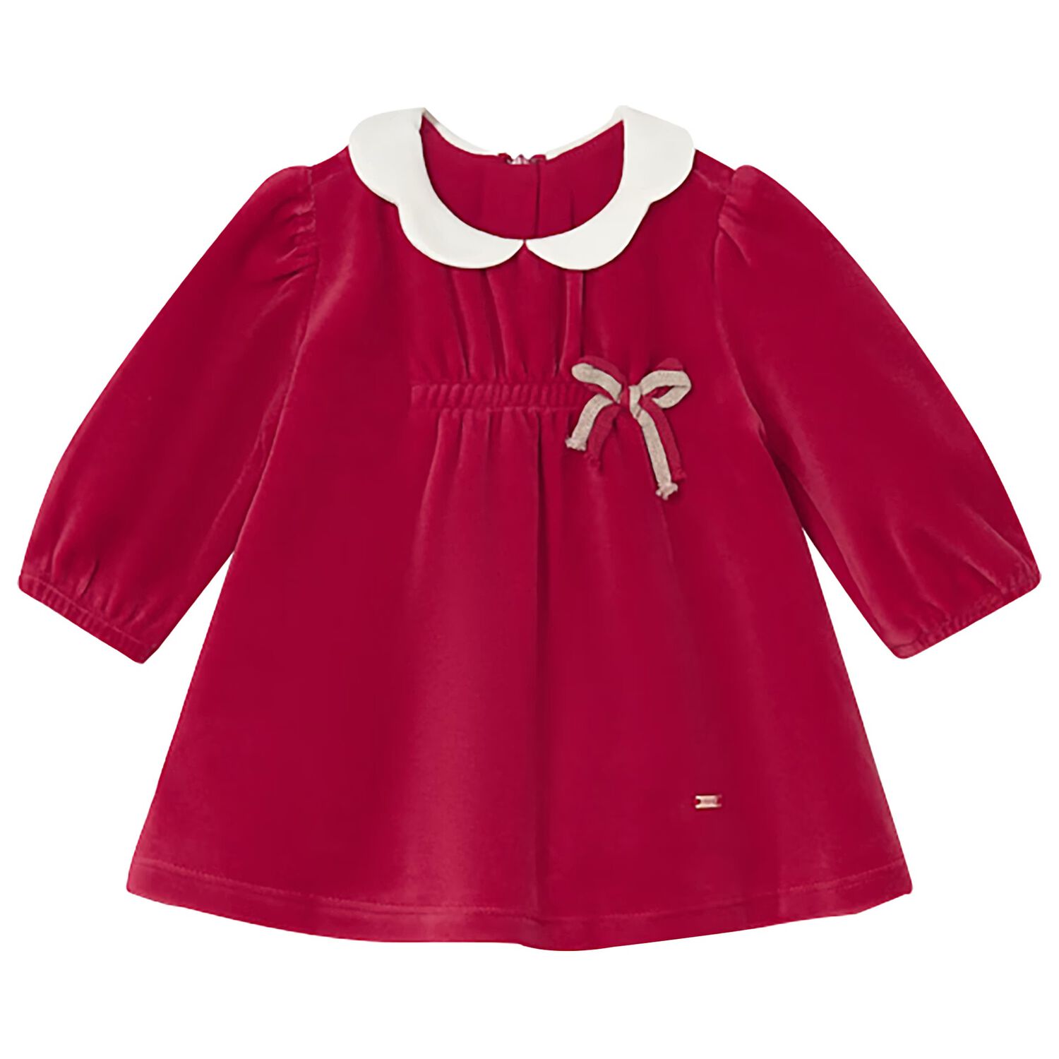 Baby Girls Red Bow Dress, 1, hi-res image number null