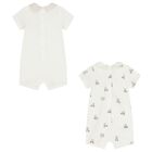 Baby Boys White Rompers ( 2-Pack ), 1, hi-res