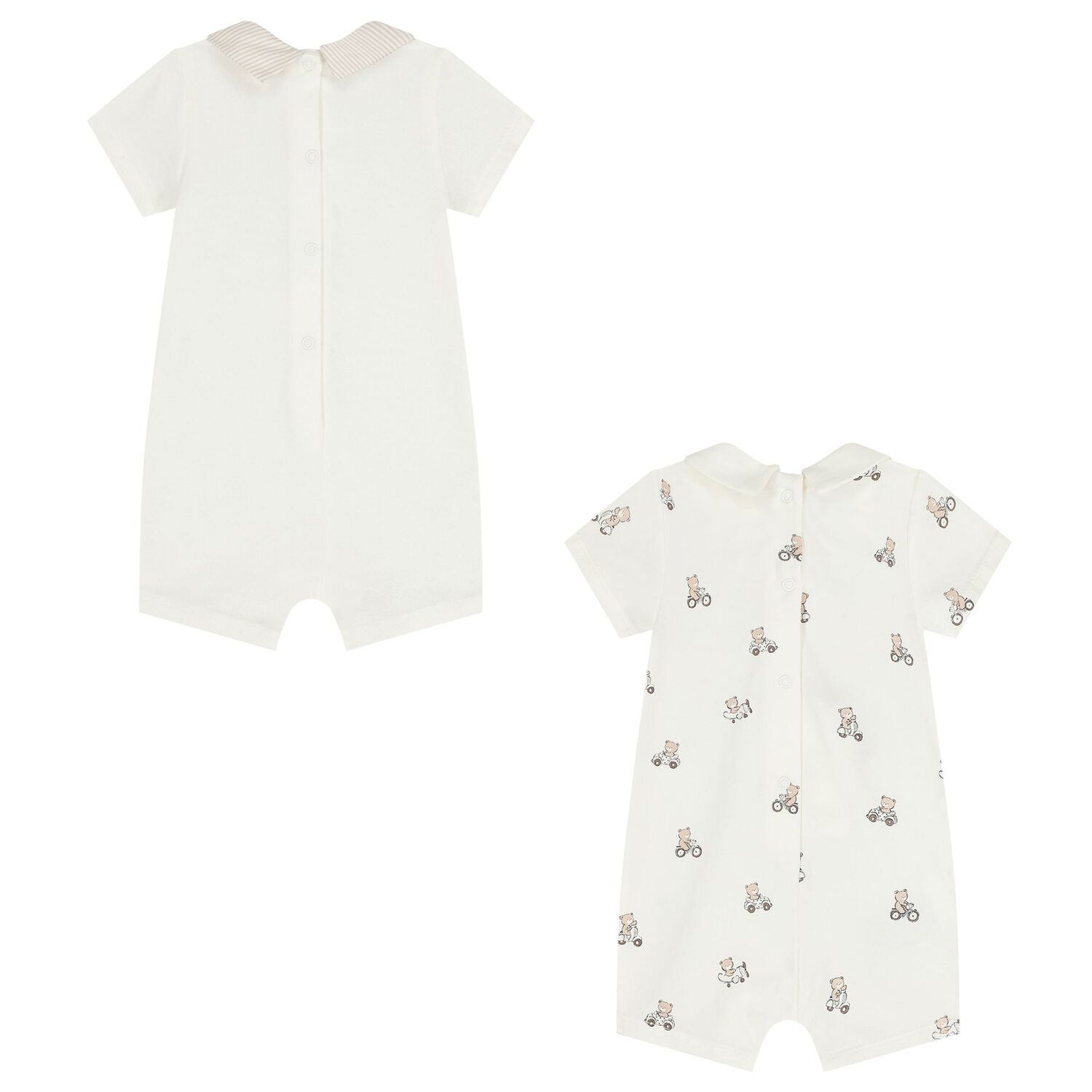 Baby Boys White Rompers ( 2-Pack ), 1, hi-res