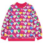 Girls Purple & Pink Heart Sweatshirt, 1, hi-res