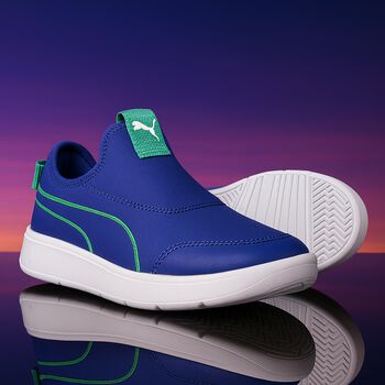 Boys Blue Courtflex v3 Slip On Trainers