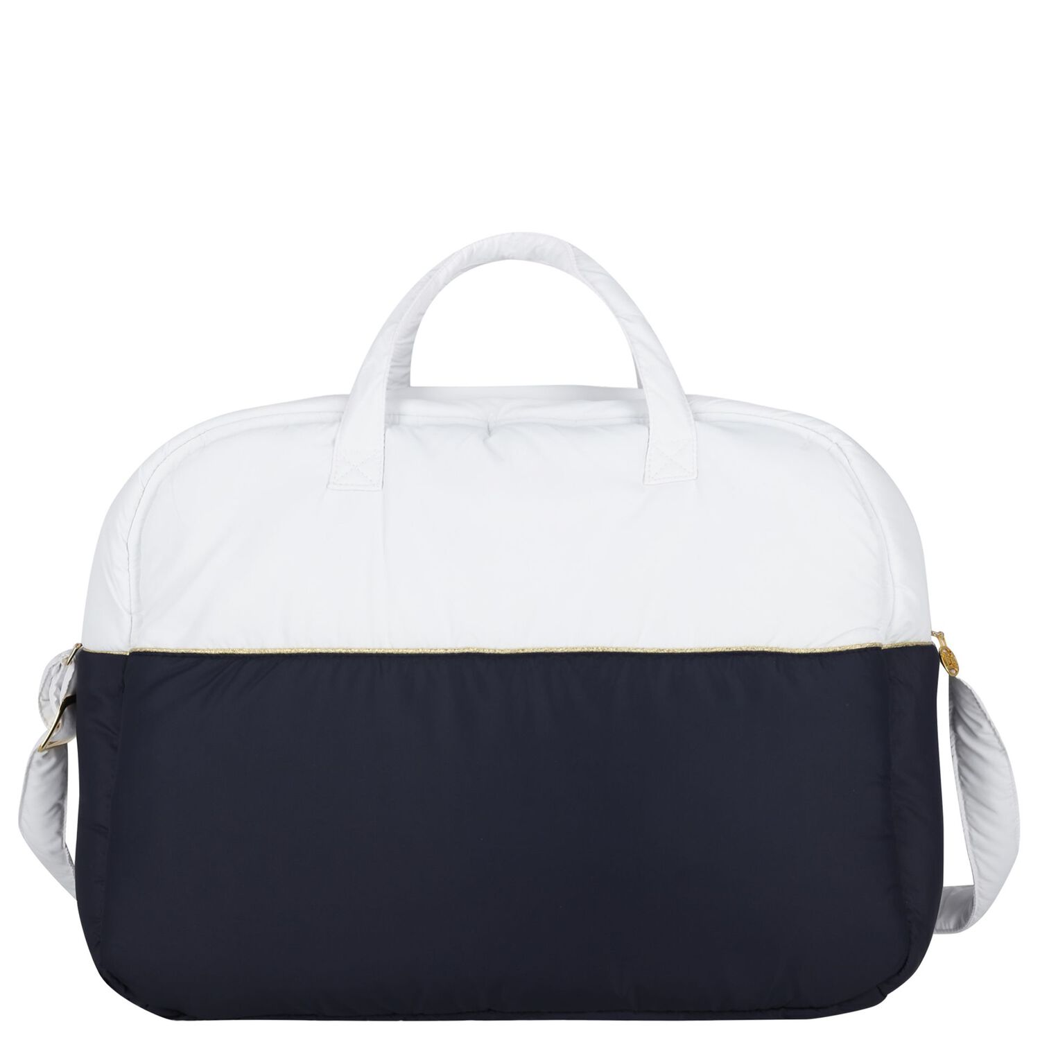 White & Navy Blue Logo Baby Changing Bag, 1, hi-res