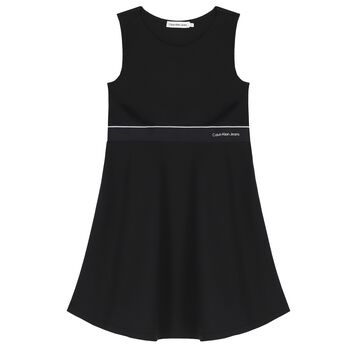 Girls Black Logo Dress