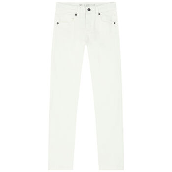 Boys White Logo Jeans