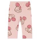 Younger Girls Beige & Pink Cherry Leggings Set, 1, hi-res