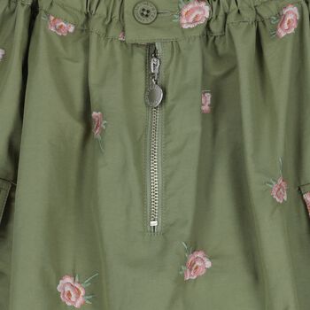Girls Green Floral Skirt