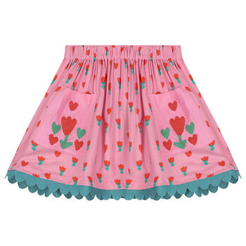 Girls Pink Tulips Skirt