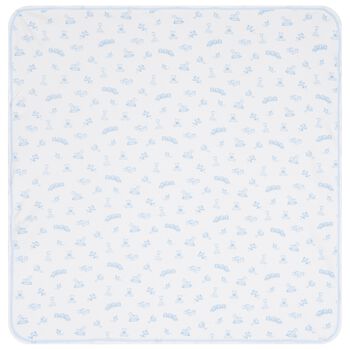 Kissy Kissy بطانيه اولاد بطبعه العاب كلاسيكيه باللون الابيض والازرق , 1 بطانيه اولاد بطبعه العاب كلاسيكيه باللون الابيض والازرق