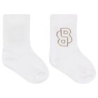 Baby Boys White, Beige & Grey Socks ( 3-Pack ), 1, hi-res