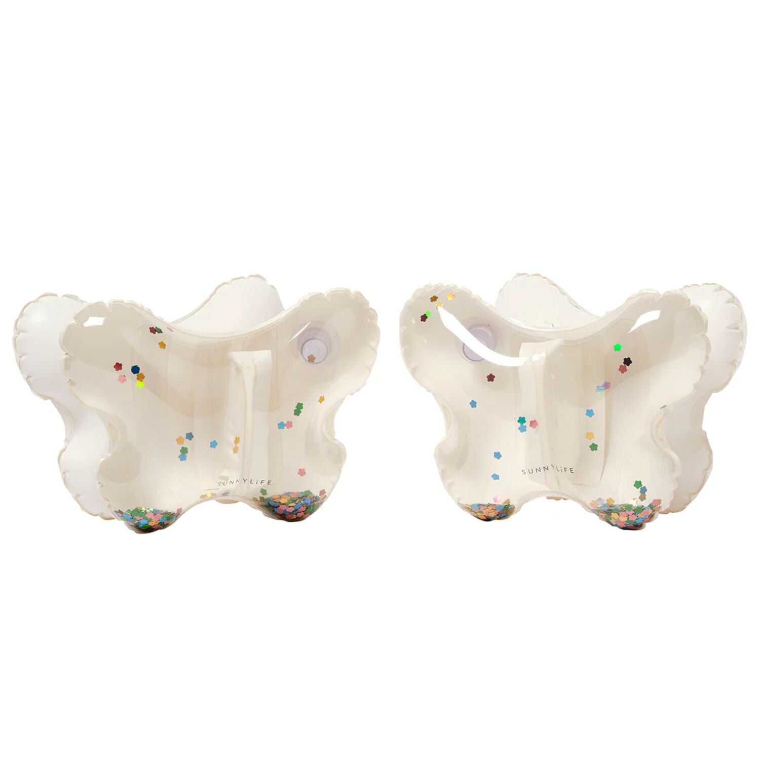 Beige Cotton Candy Glitter Inflatable Arm Bands, 1, hi-res