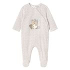 Baby Girls Beige Bear & Hearts Babygrow, 2, hi-res