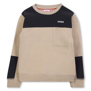Boys Beige Logo Sweatshirt