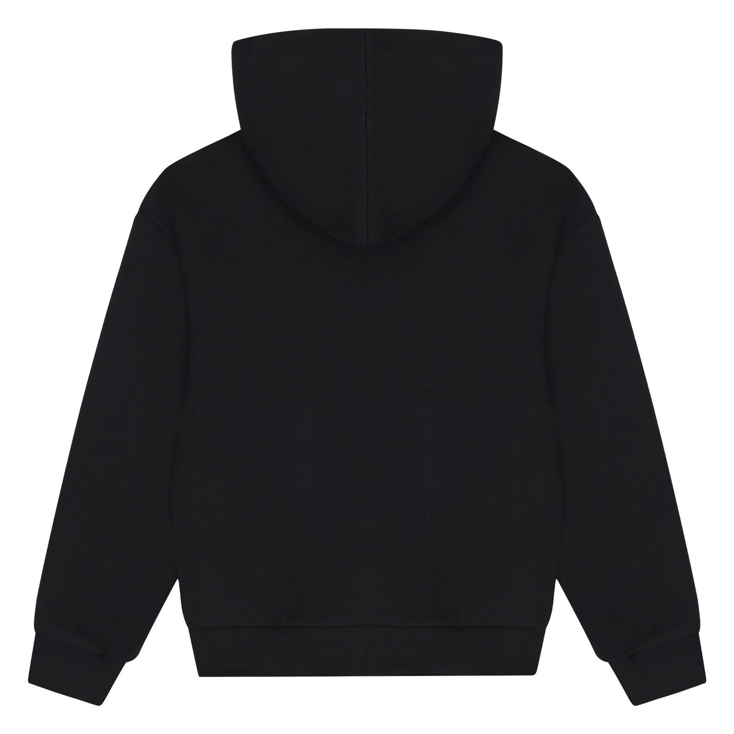 Black Teddy Bear Logo Hooded Zip Up Top, 1, hi-res