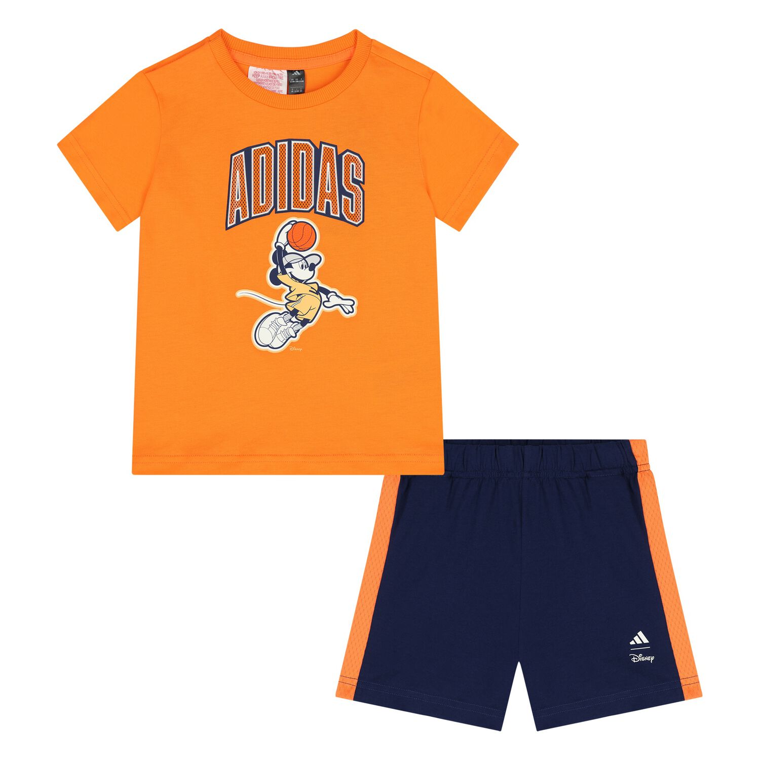 Baby Boys Orange  & Navy Blue Disney Shorts Set, 1, hi-res