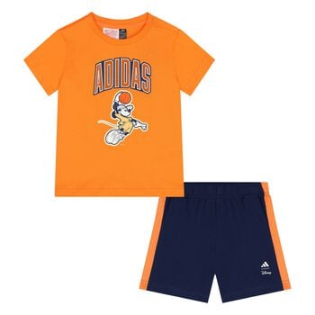 Baby Boys Orange  & Navy Blue Disney Shorts Set