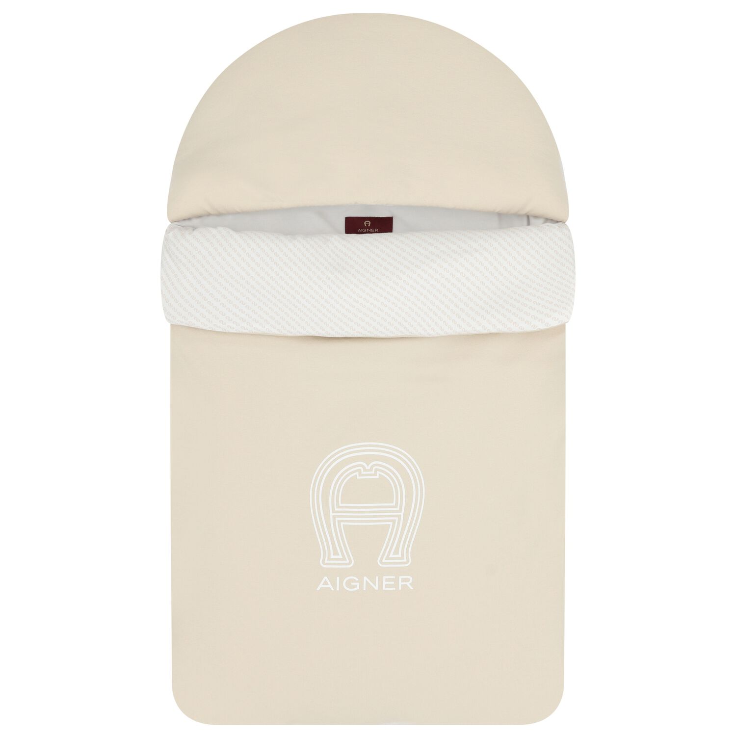 Beige & White Logo Baby Nest, 1, hi-res