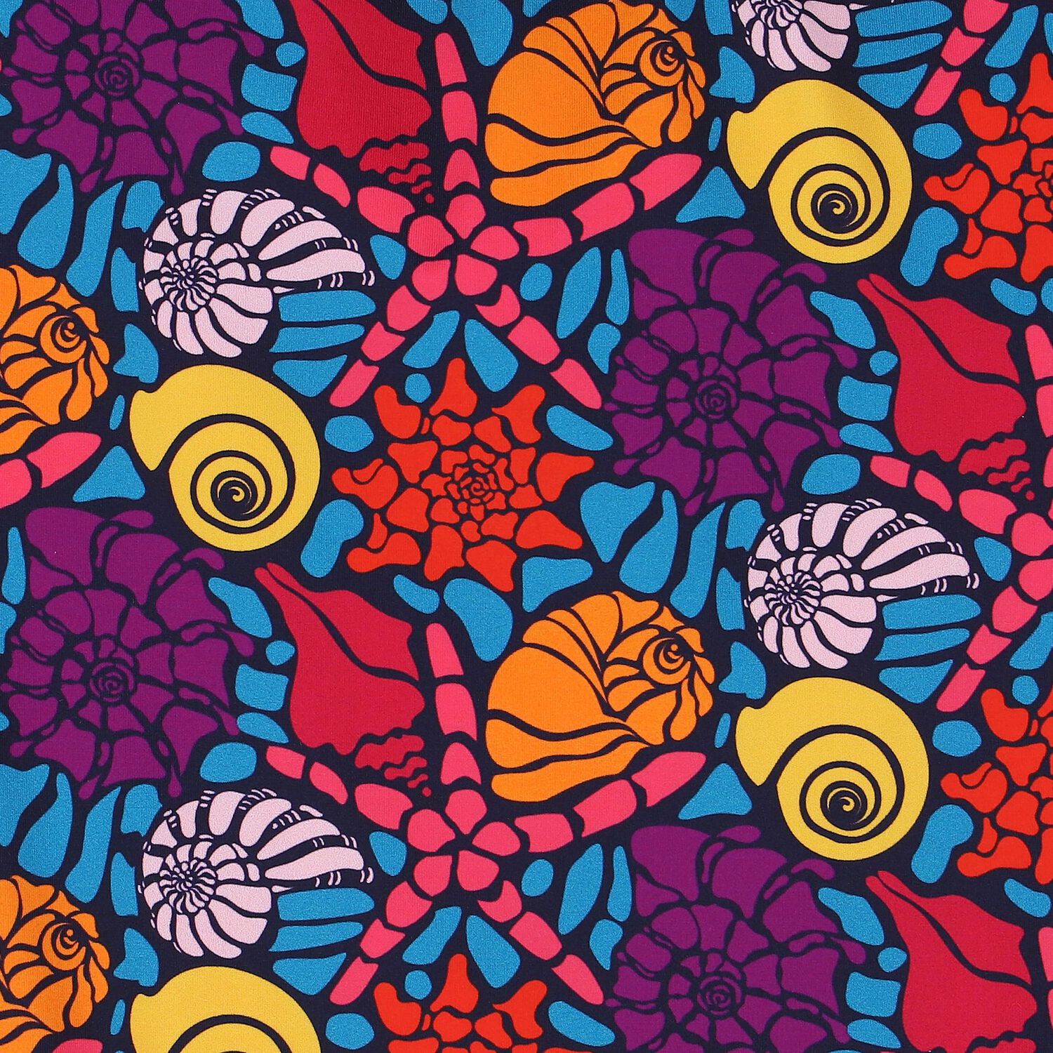 Girls Multi-Colored Sea Shells Swimsuit, 1, hi-res image number null