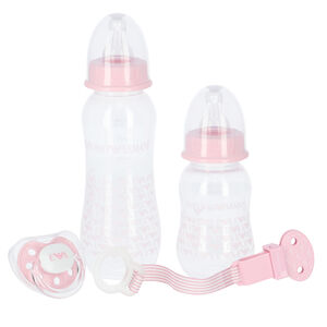 Baby Girls Pink Bottle & Dummy Gift Set