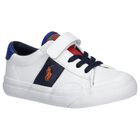Younger Boys White Logo Trainers, 1, hi-res