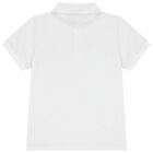 Boys White Logo Polo Shirt, 1, hi-res
