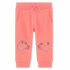 Younger Girls Neon Pink Joggers, 1, hi-res