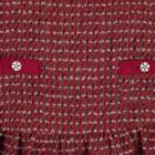 Girls Burgundy Tweed & Boucl&eacute; Dress, 1, hi-res