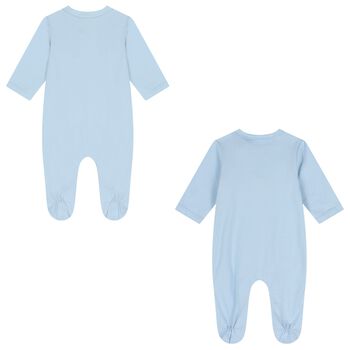 Baby Boys Blue Babygrow ( 2-Pack )