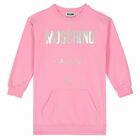 Pink Holographic Logo Sweatshirt Dress, 2, hi-res