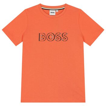 BOSS Boys Orange Logo T-Shirt, 1 Boys Orange Logo T-Shirt